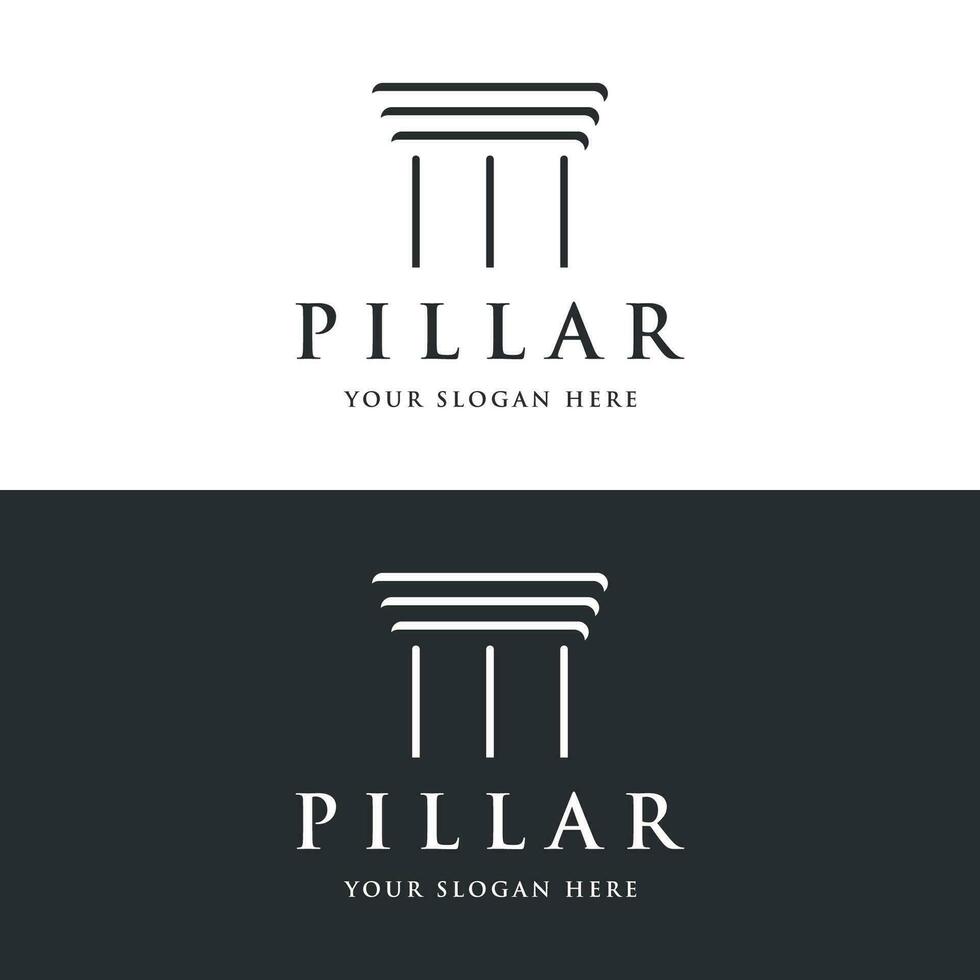 Pillar Logo Design for lawyers with a luxurious and modern building column concept. vector