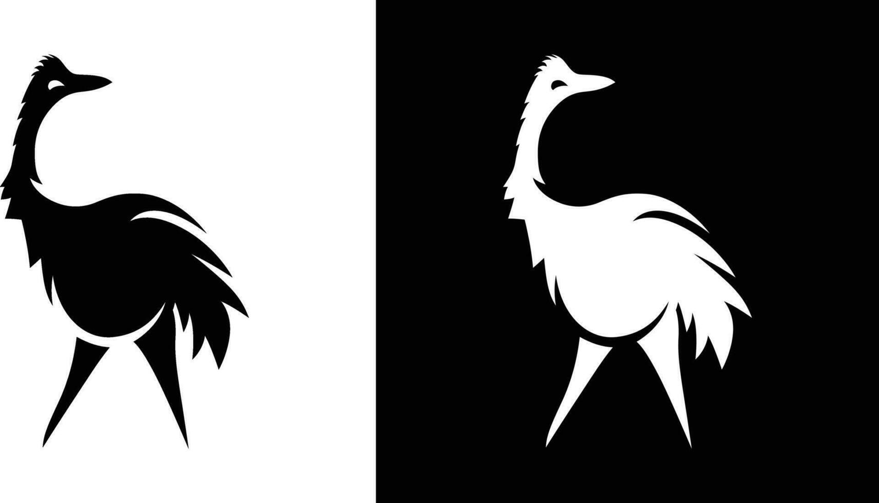 Emu bird simple logo icon vector illustration , Dromaius novaehollandiae, murawung or birabayin bird logo stock vector image