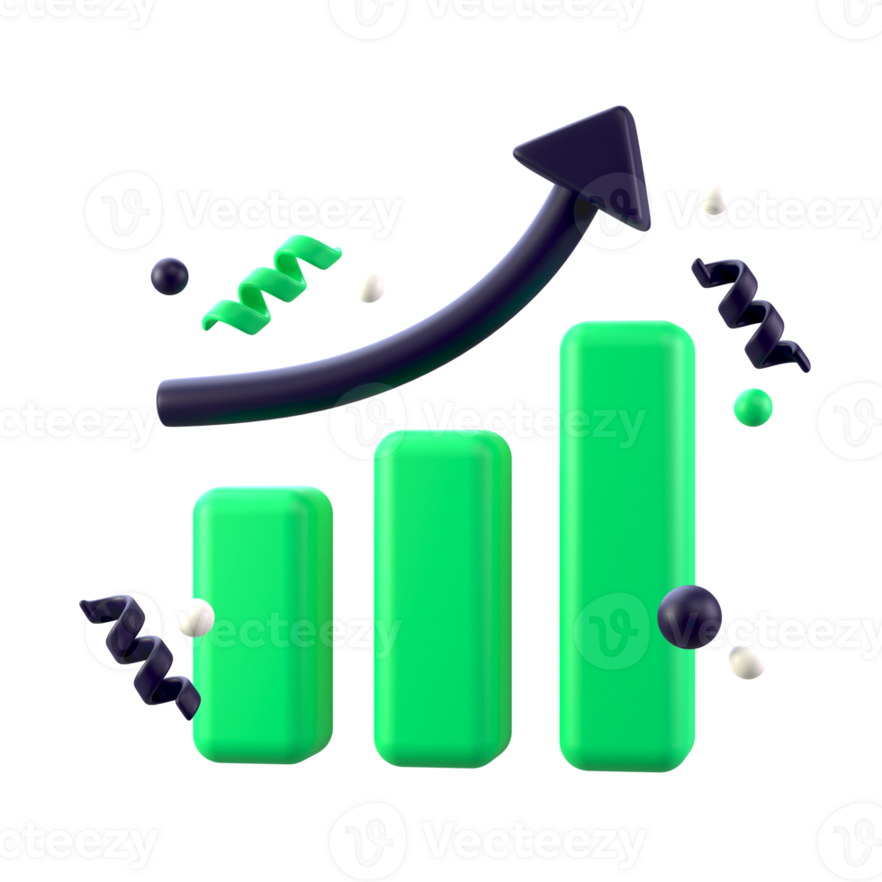 Statistic icon 3d in transparent PNG format
