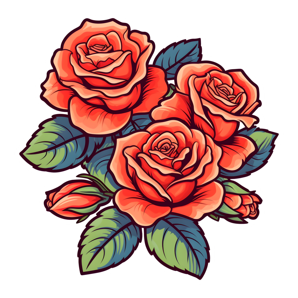 vermelho rosa flores ilustração em transparente fundo png