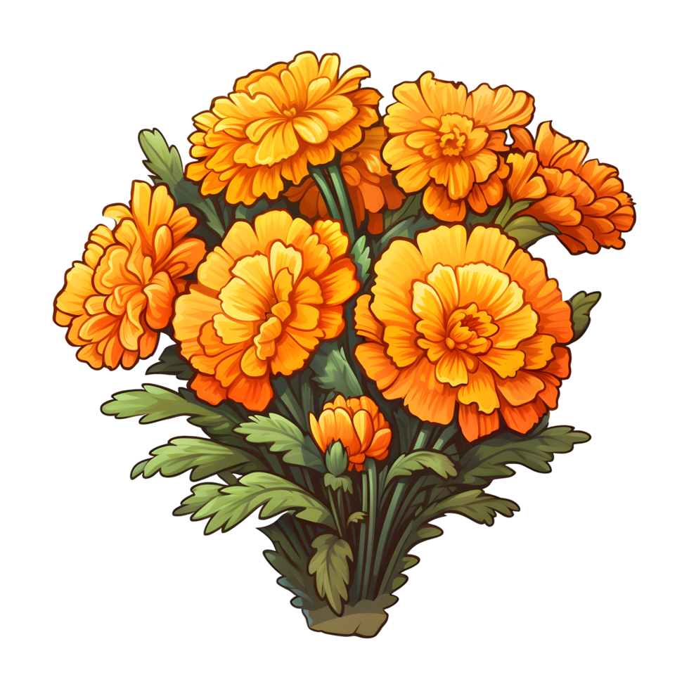 Ringelblume Blumen Illustration auf transparent Hintergrund png