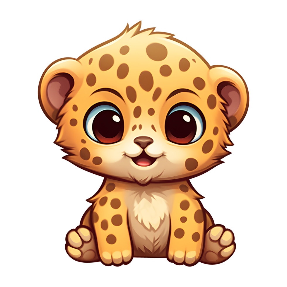 mignonne guépard bébé illustration sur transparent Contexte png