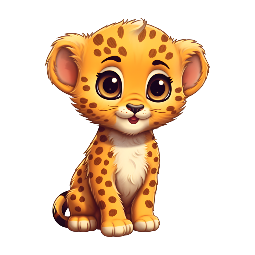 cheetah baby toddler illustration on transparent background png