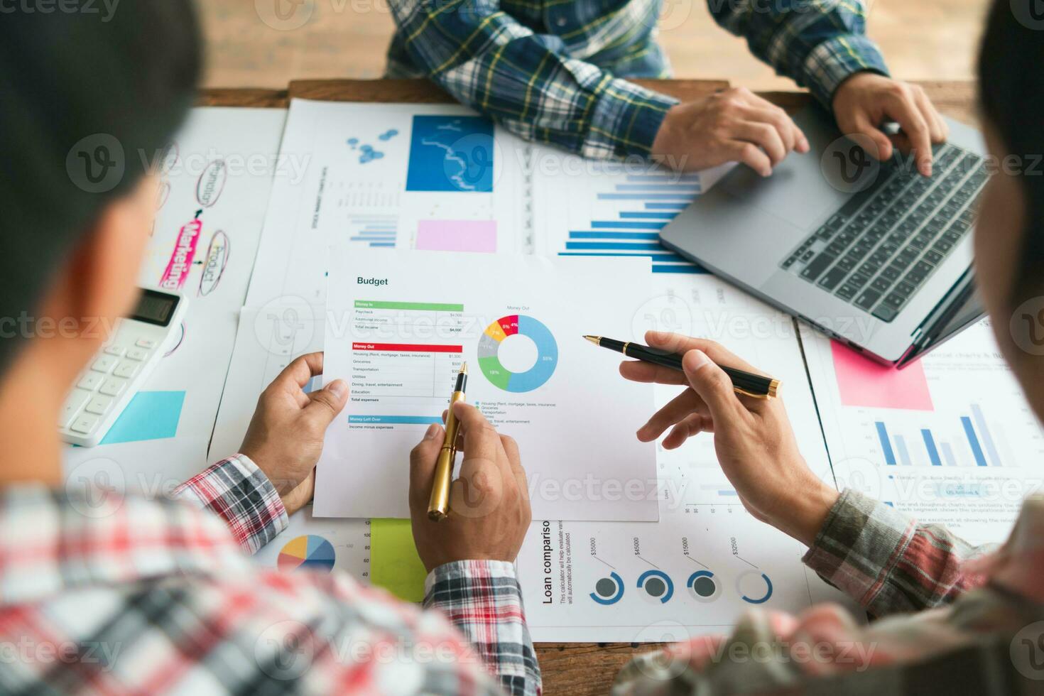 Businessmen team in conference room are introducing and consulting each other to make good business profits. concept of mentoring and consulting between investor to exchange knowledge. photo