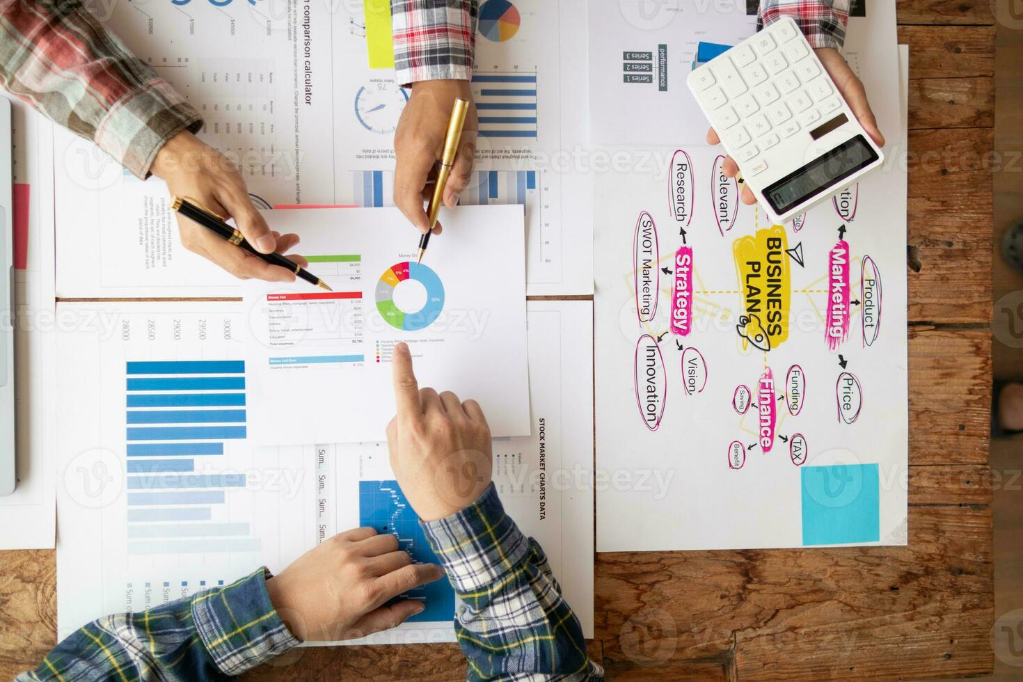 Businessmen team in conference room are introducing and consulting each other to make good business profits. concept of mentoring and consulting between investor to exchange knowledge. photo