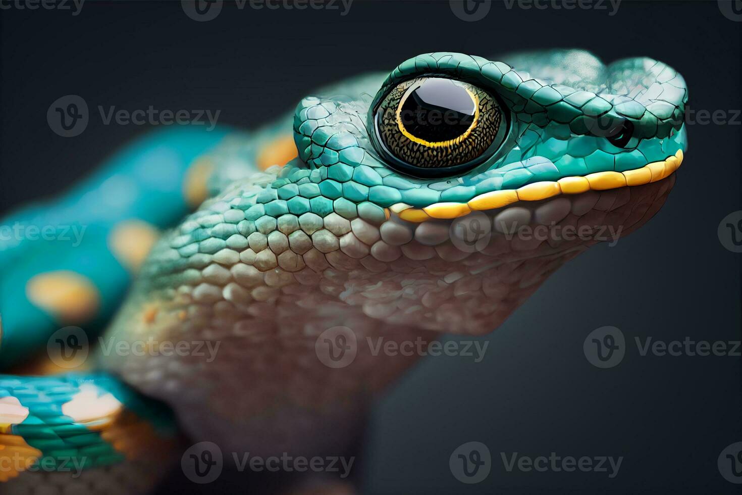 Close up of Bigeyed pit viper AI generative photo