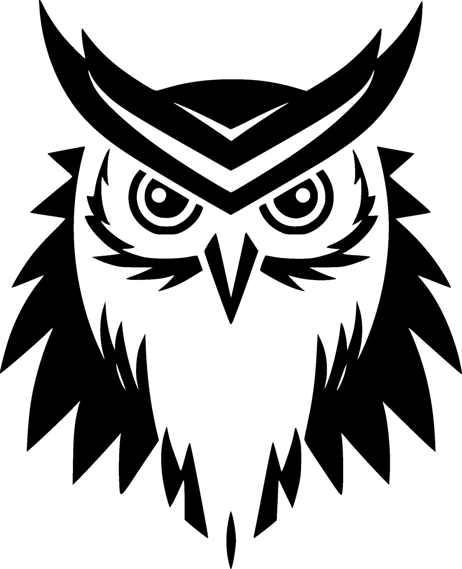 Owl, Black and White Vector illustration 27723508 Vector Art at Vecteezy