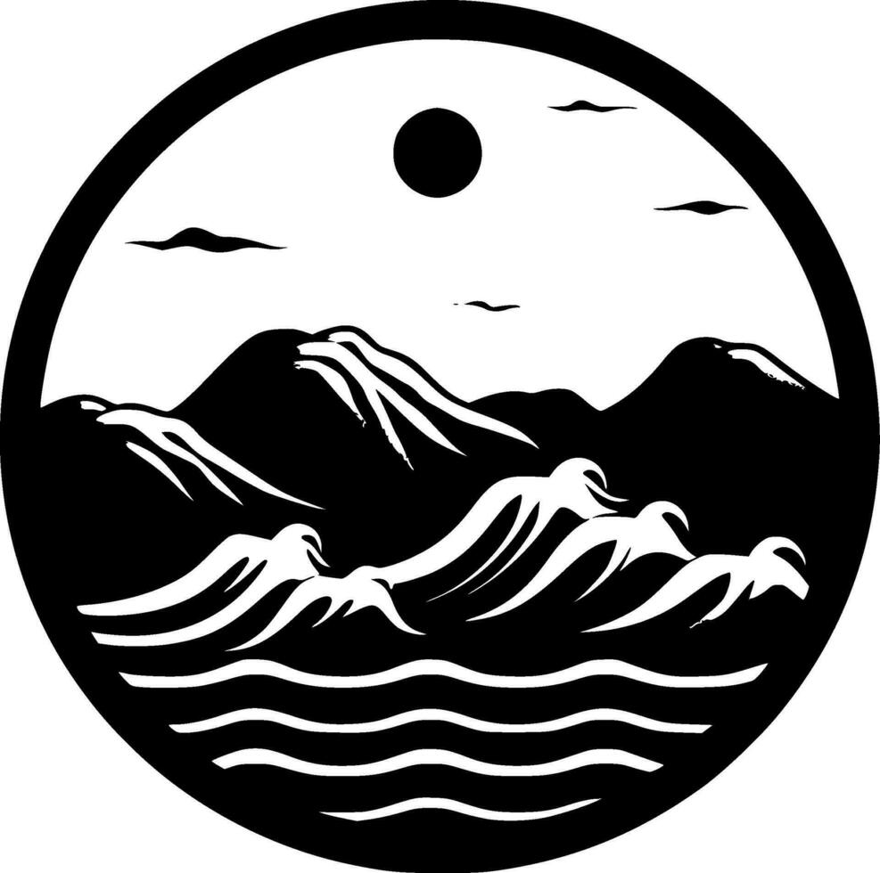 Ocean - Minimalist and Flat Logo - Vector illustration