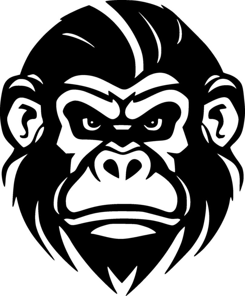 Monkey - Minimalist and Flat Logo - Vector illustration