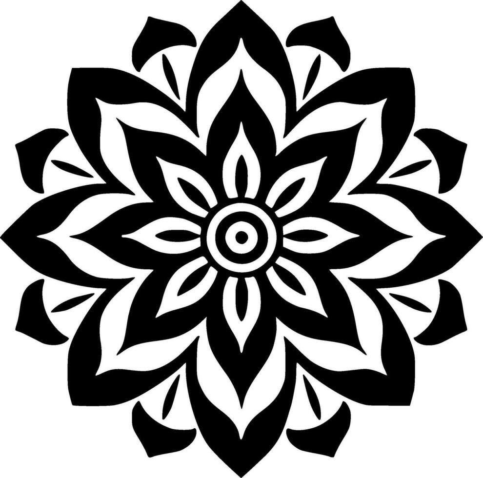 Mandala, Minimalist and Simple Silhouette - Vector illustration