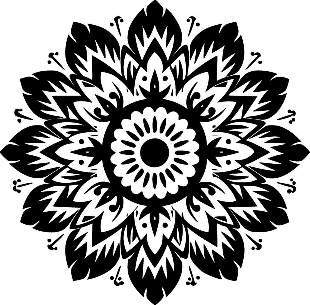 Mandala, Minimalist and Simple Silhouette - Vector illustration