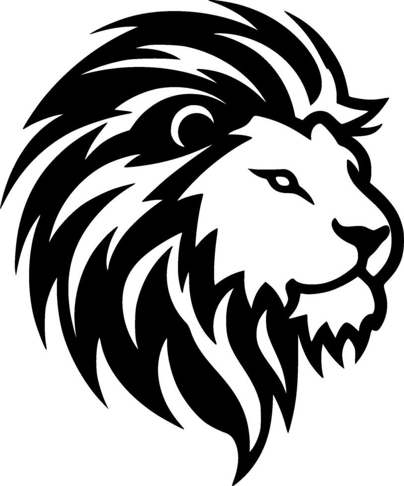 Lion - Black and White Isolated Icon - Vector illustration