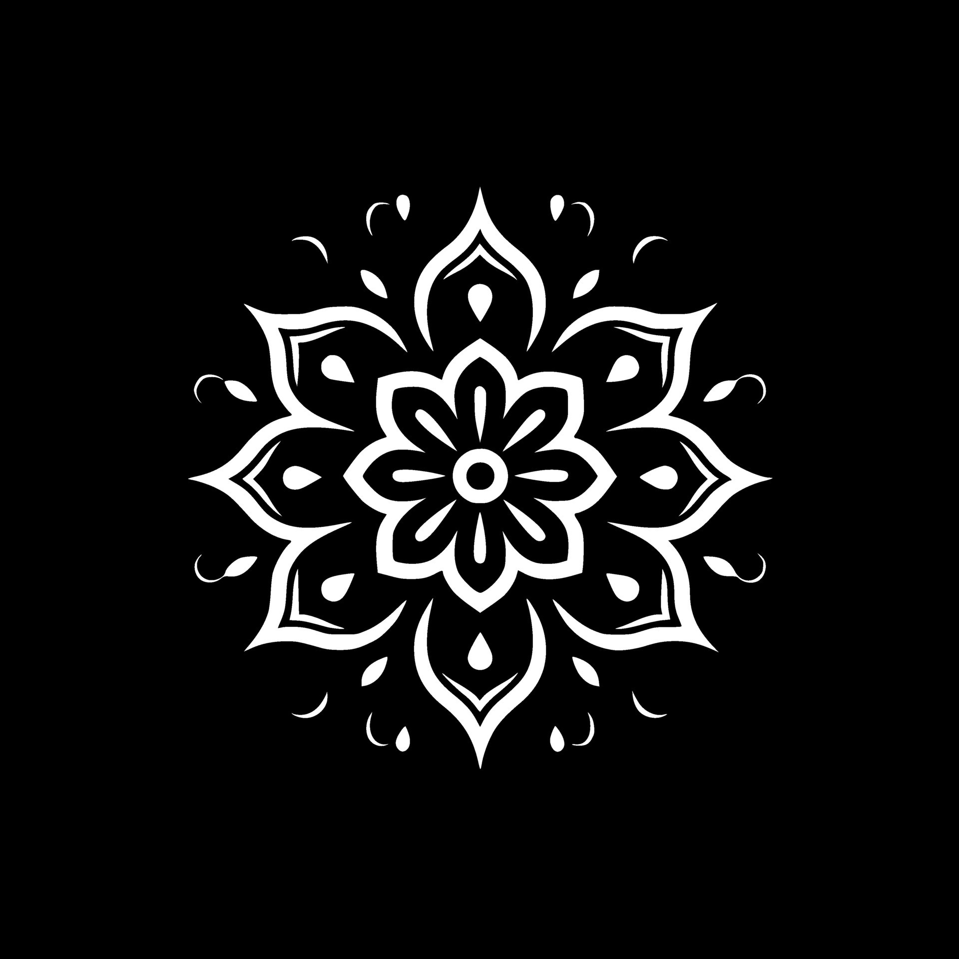 Mandala, Black and White Vector illustration 27723607 Vector Art at