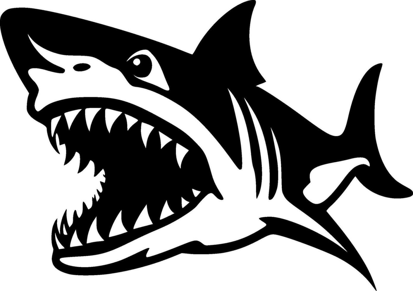 Shark, Minimalist and Simple Silhouette - Vector illustration