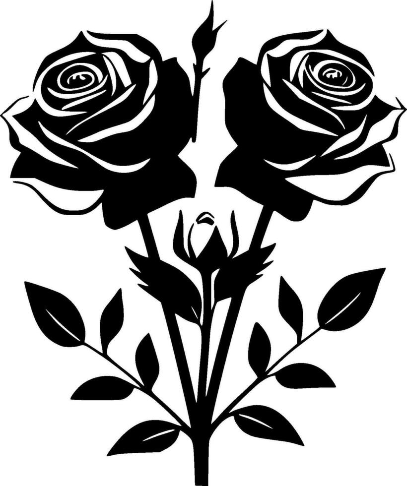 Roses, Black and White Vector illustration