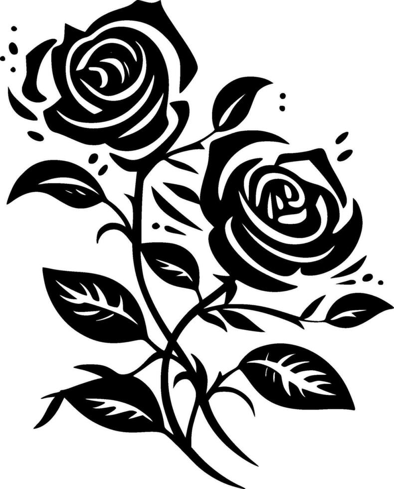 Roses, Minimalist and Simple Silhouette - Vector illustration