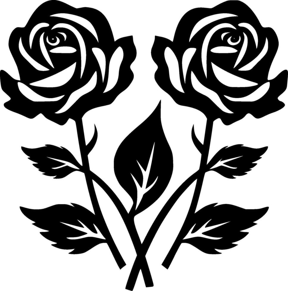 Roses - Minimalist and Flat Logo - Vector illustration