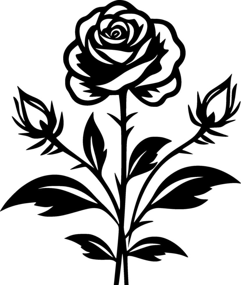 Roses, Minimalist and Simple Silhouette - Vector illustration