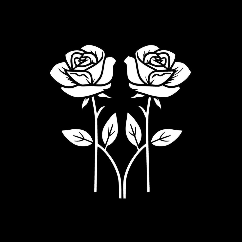 Roses - Minimalist and Flat Logo - Vector illustration