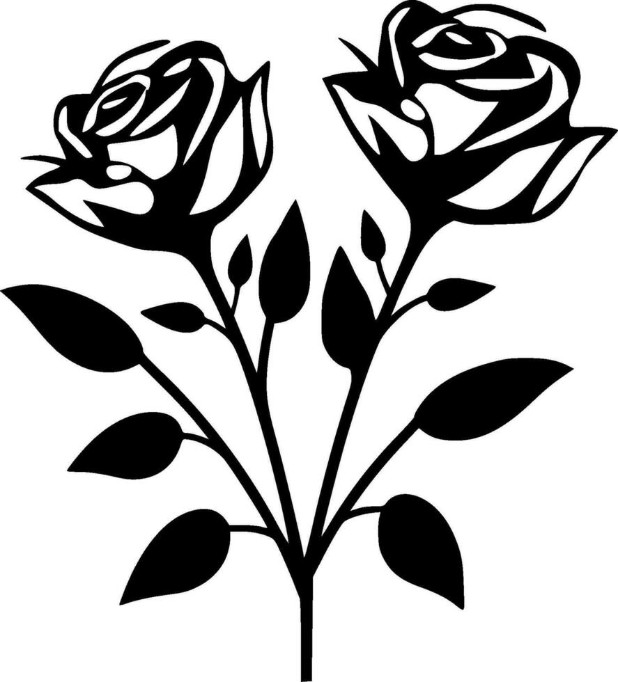 Roses, Minimalist and Simple Silhouette - Vector illustration