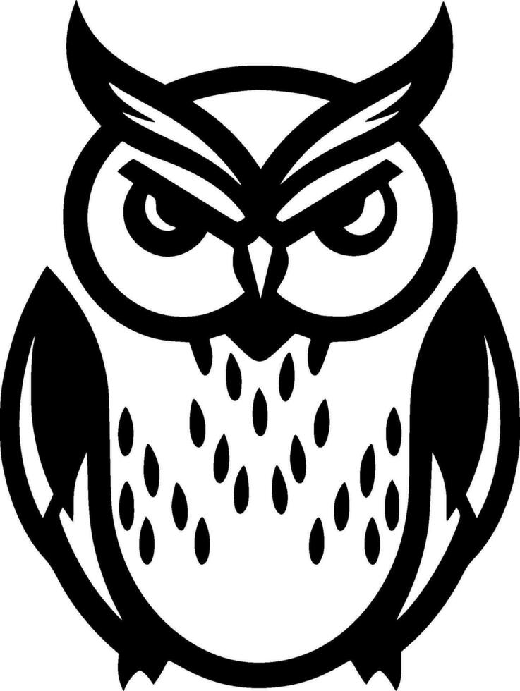 Owl, Minimalist and Simple Silhouette - Vector illustration