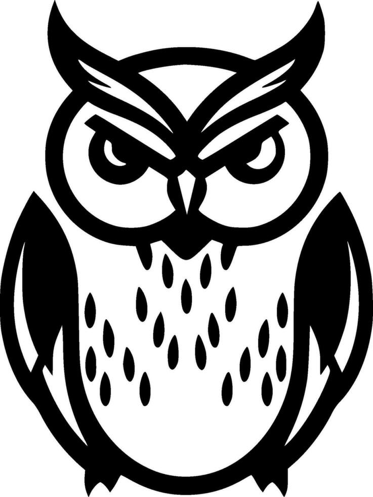 Owl, Minimalist and Simple Silhouette - Vector illustration