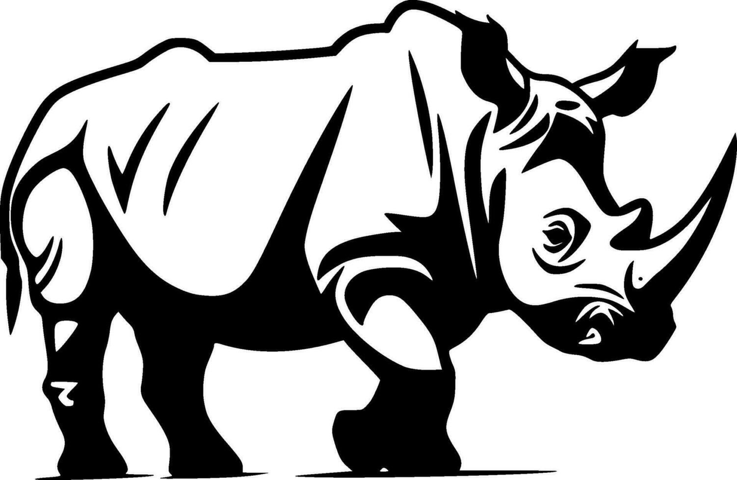 Rhinoceros, Minimalist and Simple Silhouette - Vector illustration