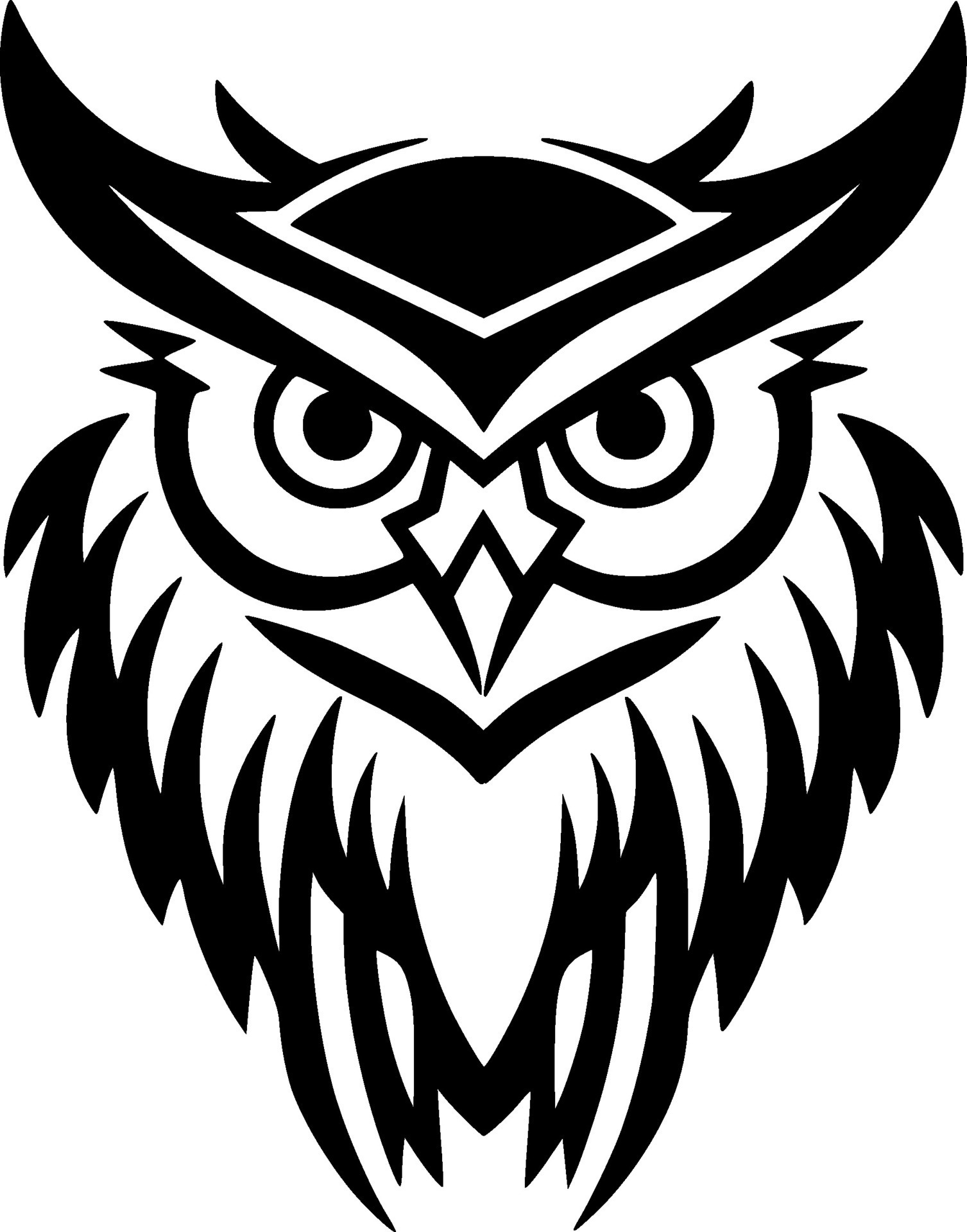 Owl, Black and White Vector illustration 27723714 Vector Art at Vecteezy