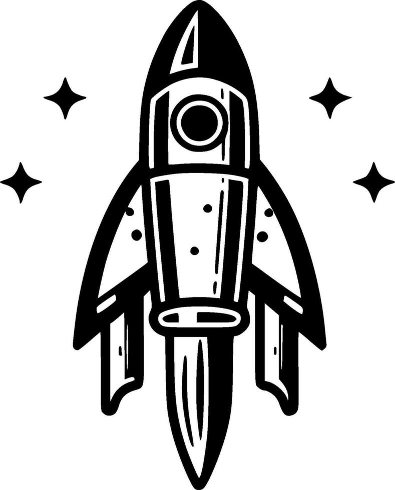 Rocket, Minimalist and Simple Silhouette - Vector illustration
