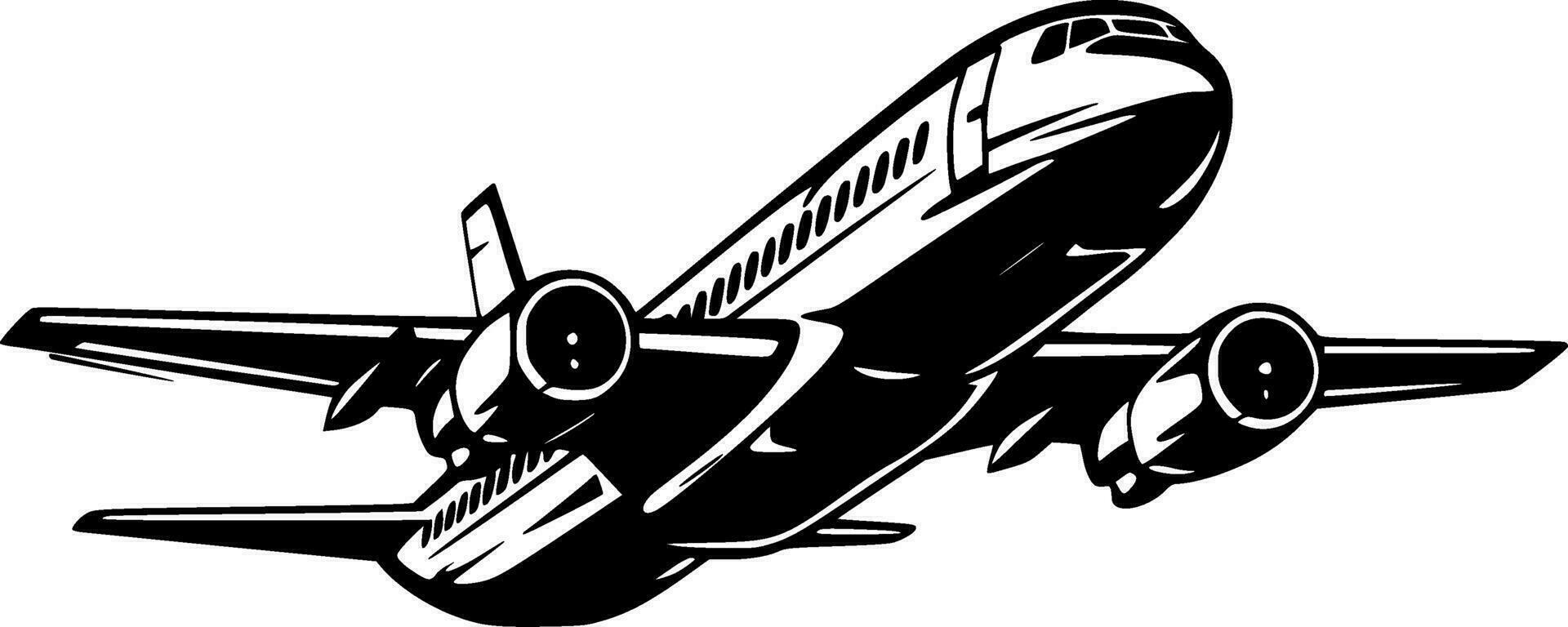 Plane, Minimalist and Simple Silhouette - Vector illustration