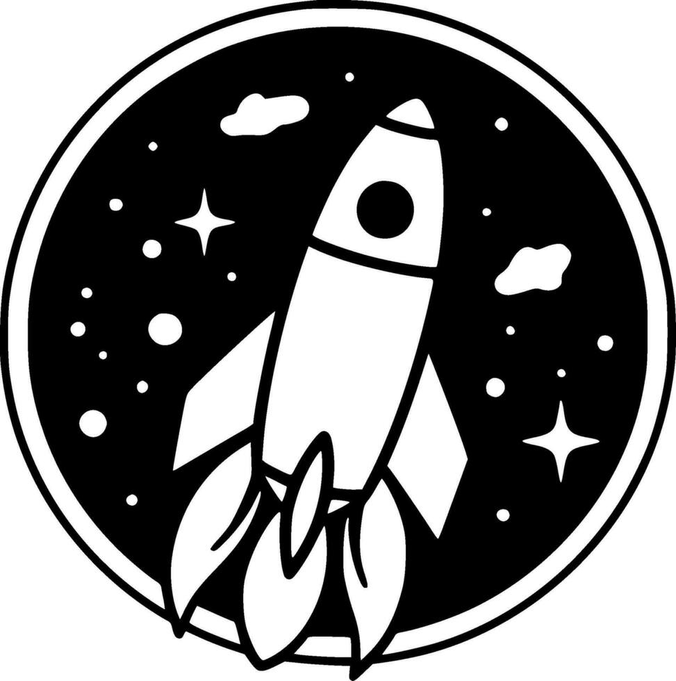 Rocket, Minimalist and Simple Silhouette - Vector illustration