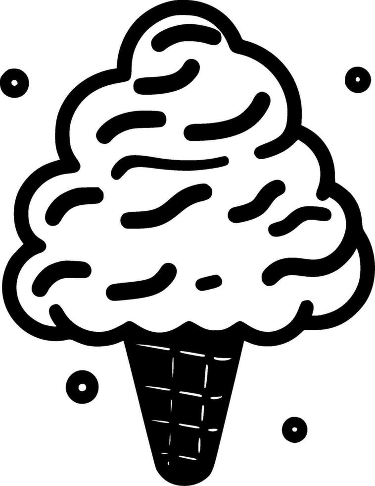 Ice Cream - Black and White Isolated Icon - Vector illustration