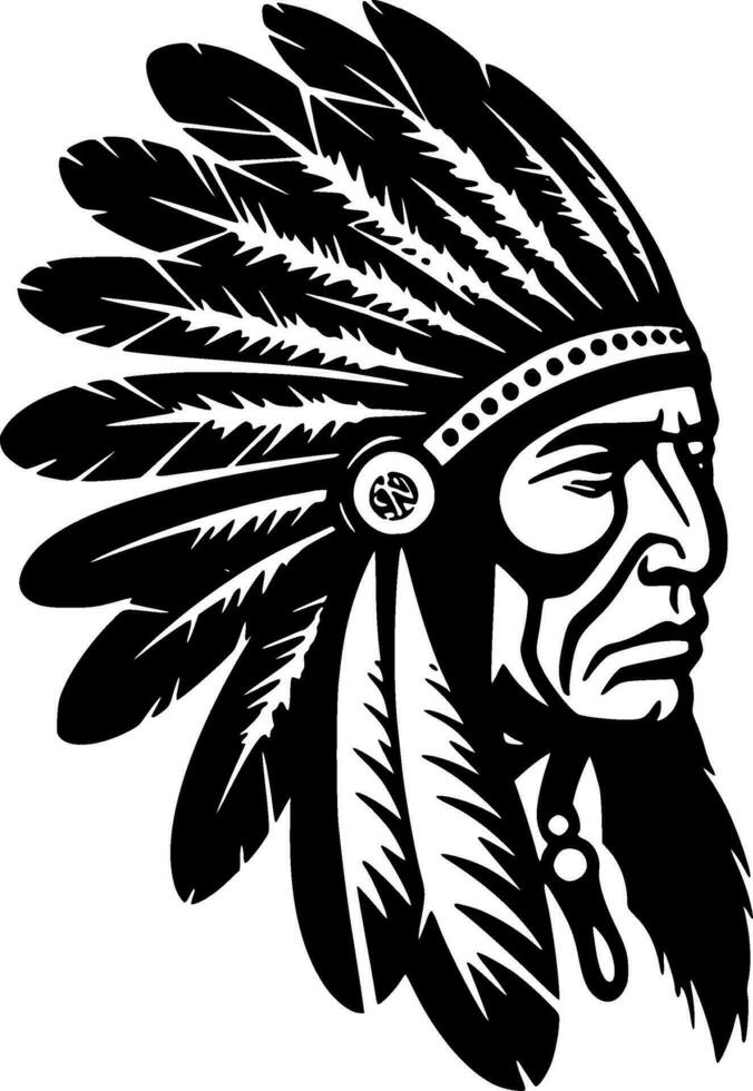 Indian Chief - High Quality Vector Logo - Vector illustration ideal for T-shirt graphic