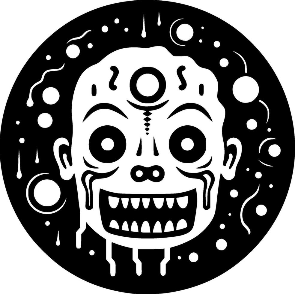 horror - negro y blanco aislado icono - vector ilustración