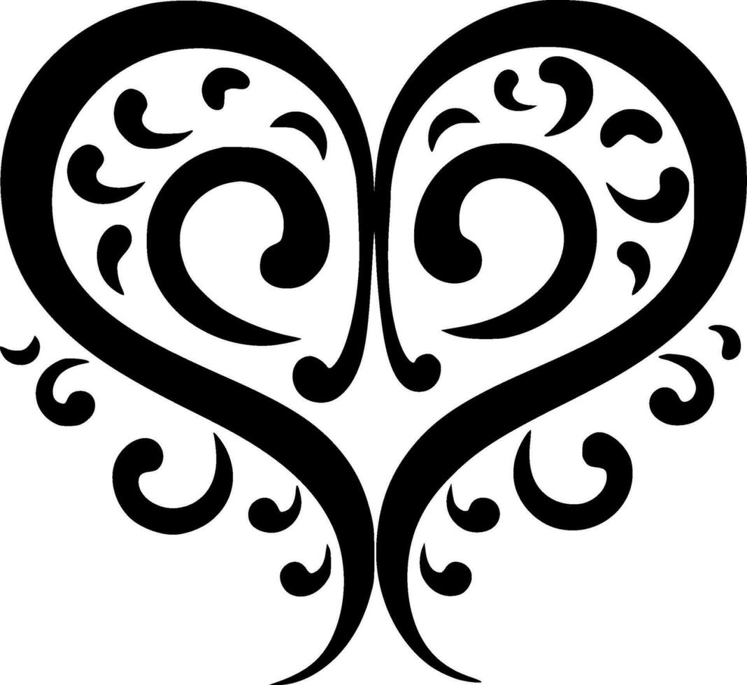 Heart, Black and White Vector illustration 27723824 Vector Art at Vecteezy