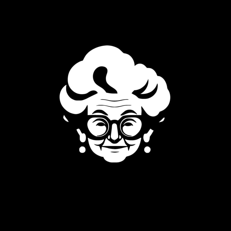 Grandma, Minimalist and Simple Silhouette - Vector illustration
