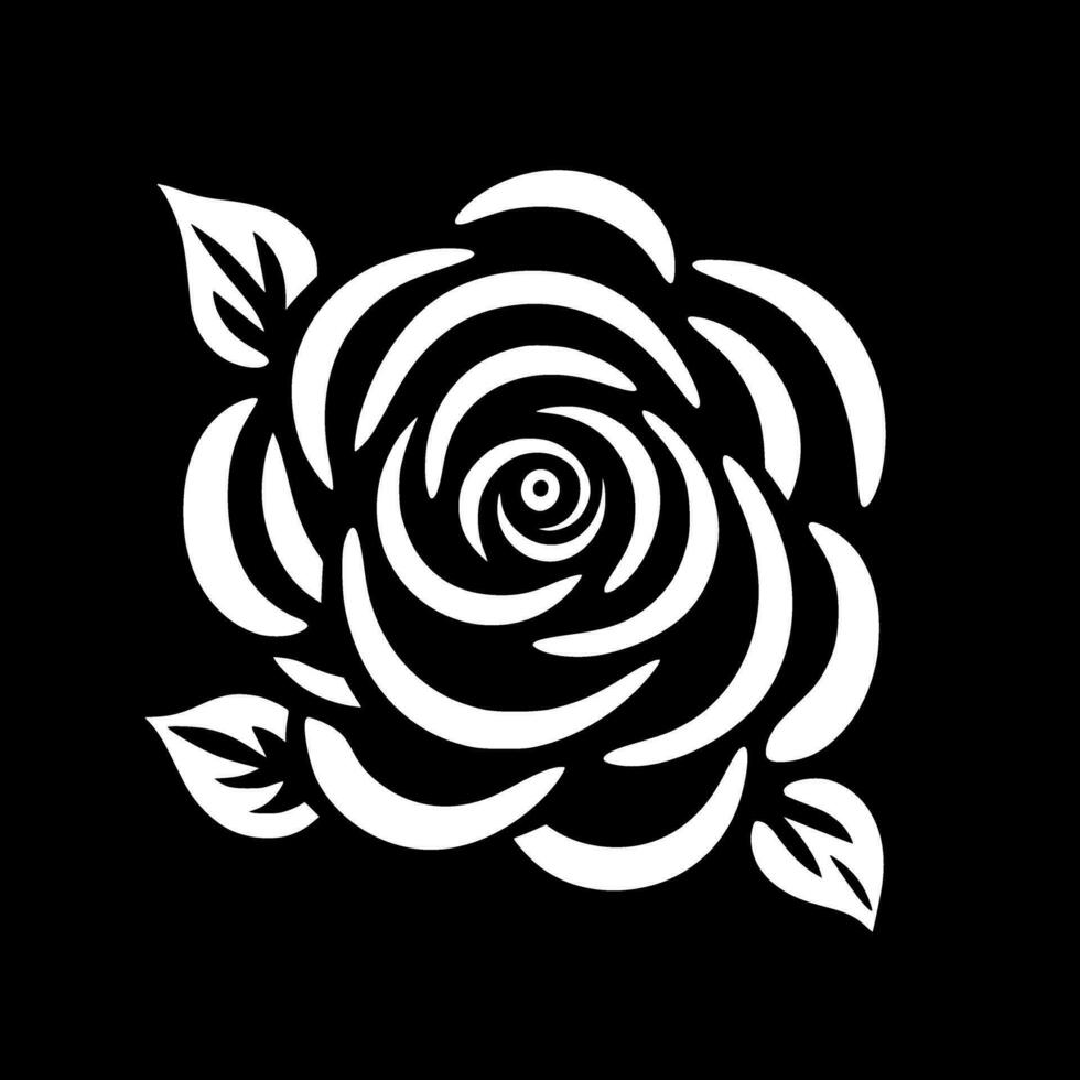 Flower - Black and White Isolated Icon - Vector illustration