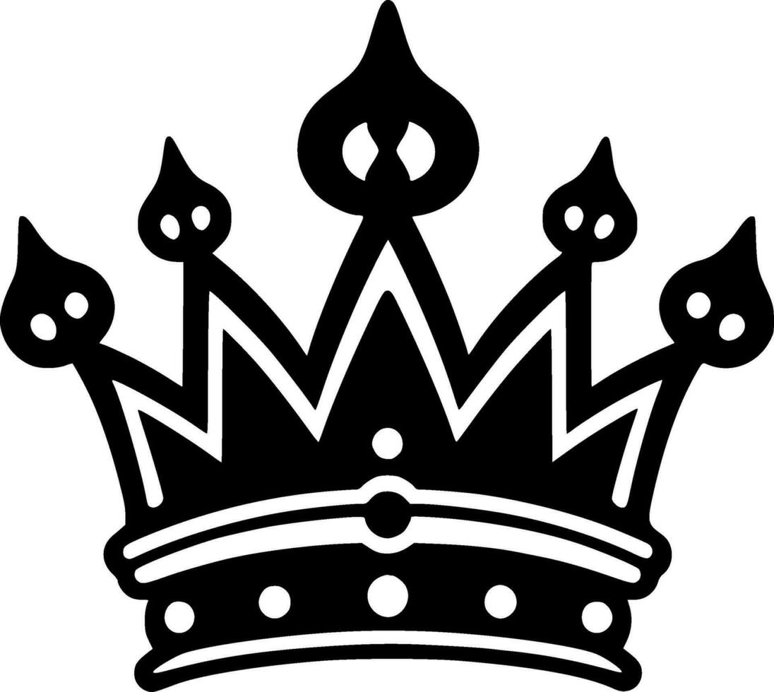 Crown, Black and White Vector illustration