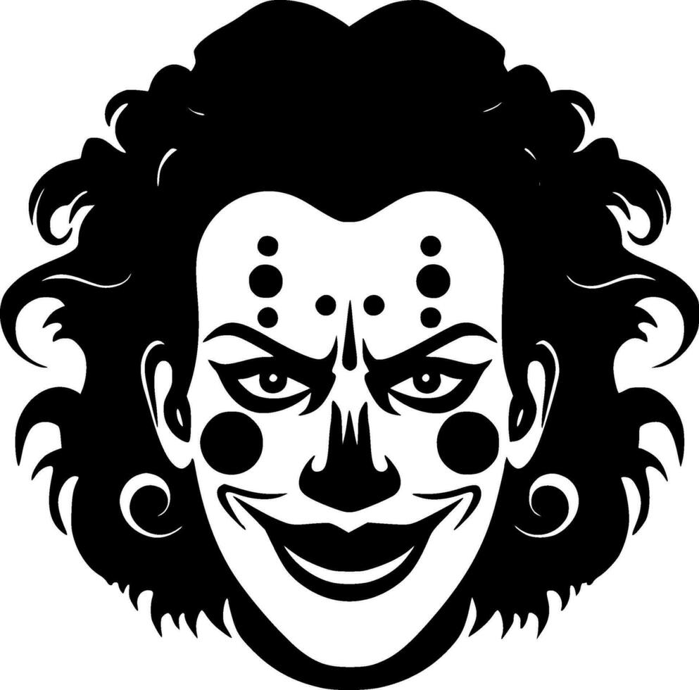 payaso - negro y blanco aislado icono - vector ilustración