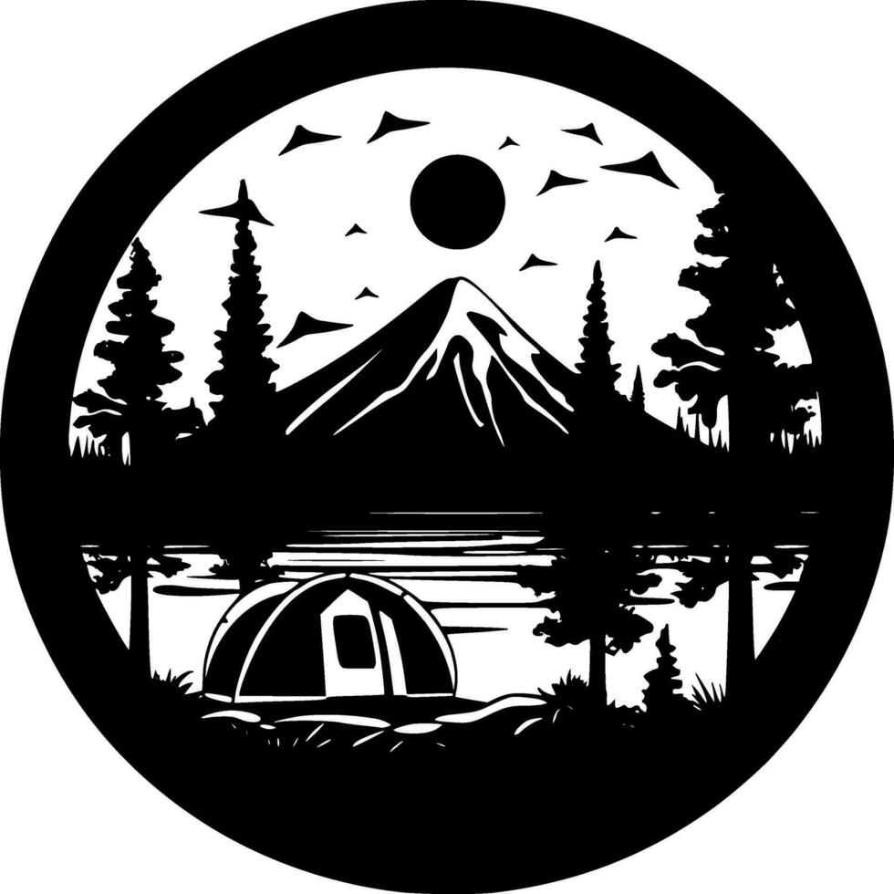 Camping - Minimalist and Flat Logo - Vector illustration