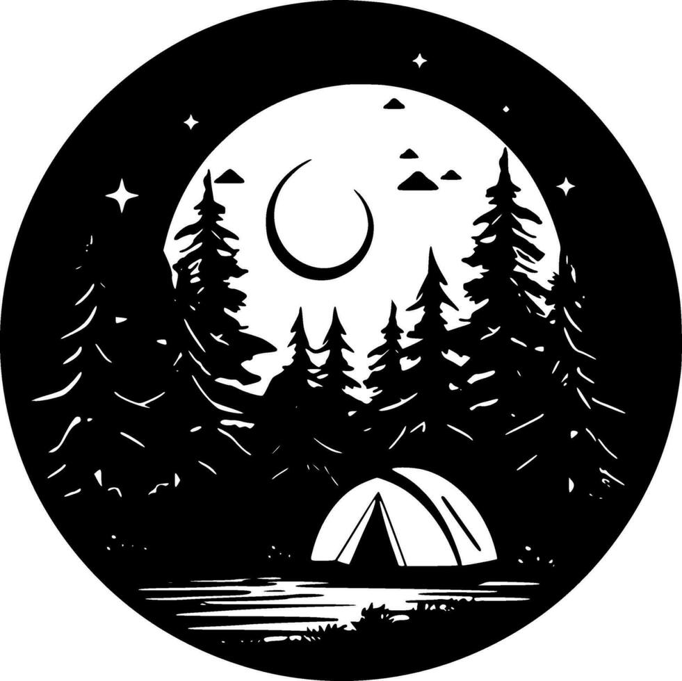 Camping, Minimalist and Simple Silhouette - Vector illustration