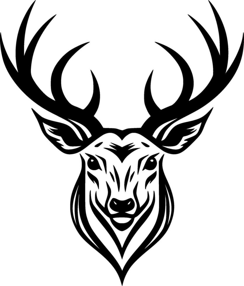 Dear, Black and White Vector illustration