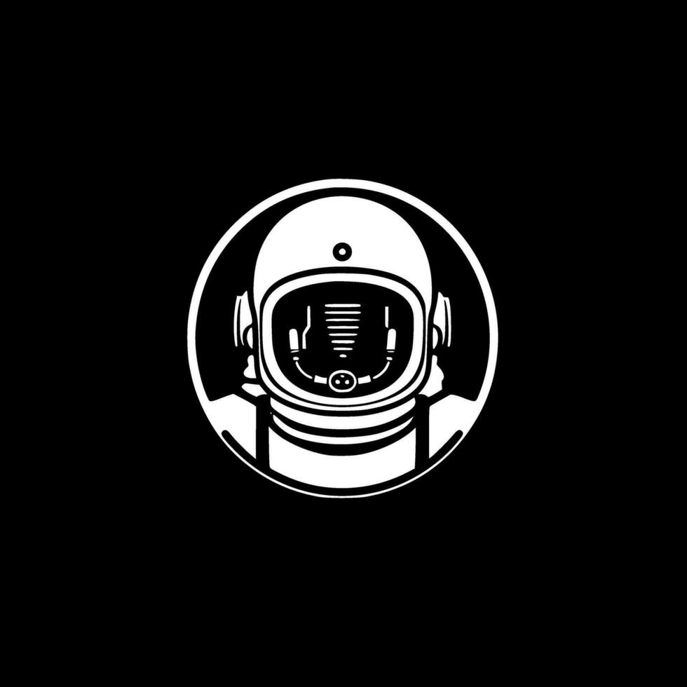 Astronaut - Black and White Isolated Icon - Vector illustration