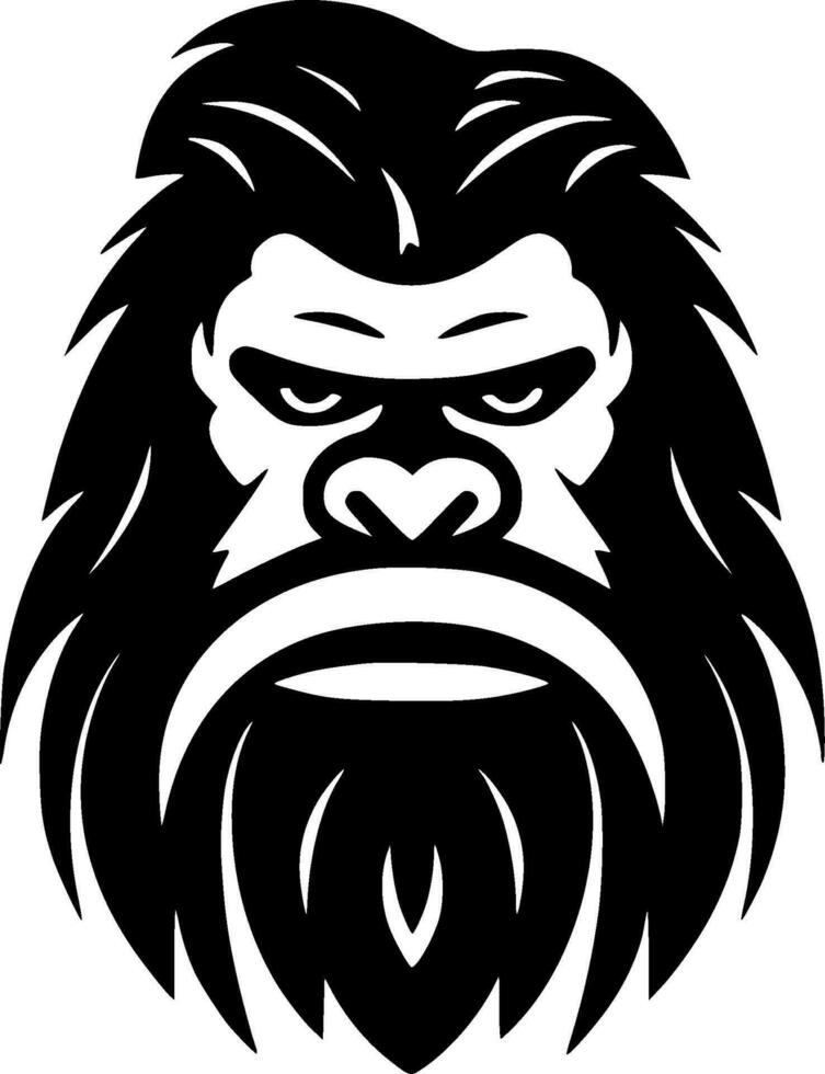 Bigfoot - Black and White Isolated Icon - Vector illustration