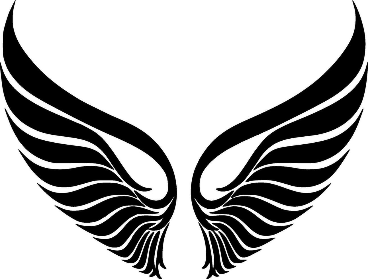 Angel Wings, Minimalist and Simple Silhouette - Vector illustration