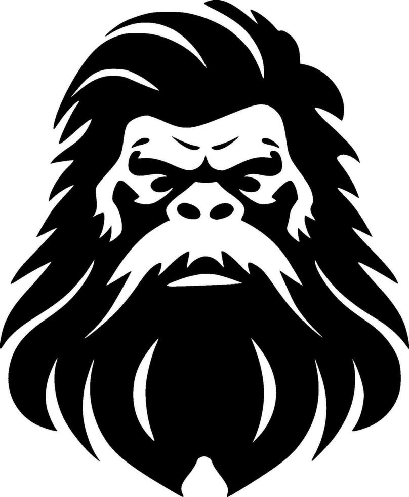 Bigfoot - Black and White Isolated Icon - Vector illustration