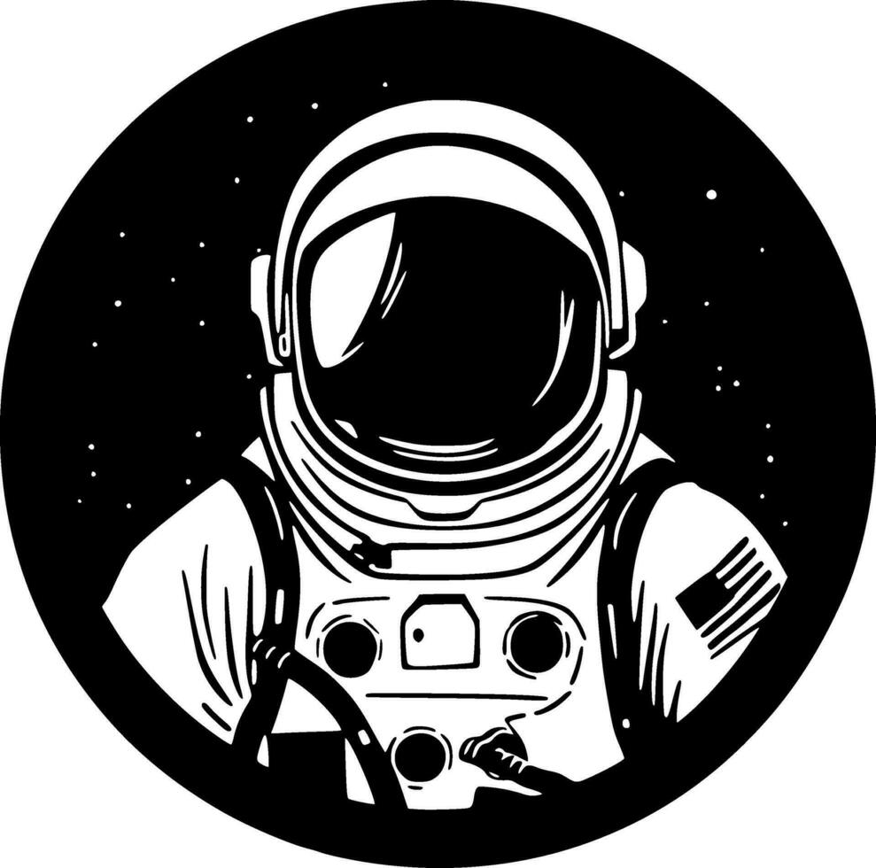 astronauta - minimalista y plano logo - vector ilustración