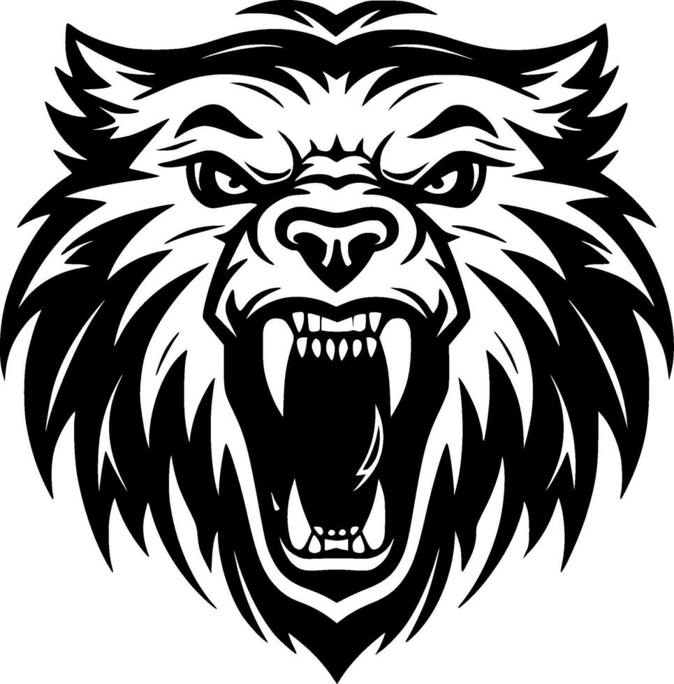 Bear, Black and White Vector illustration