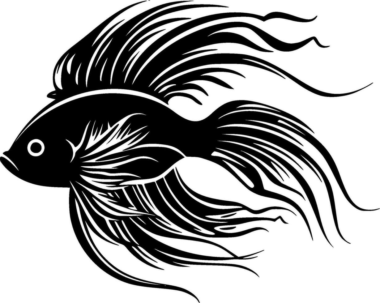 Beta Fish - Minimalist and Flat Logo - Vector illustration