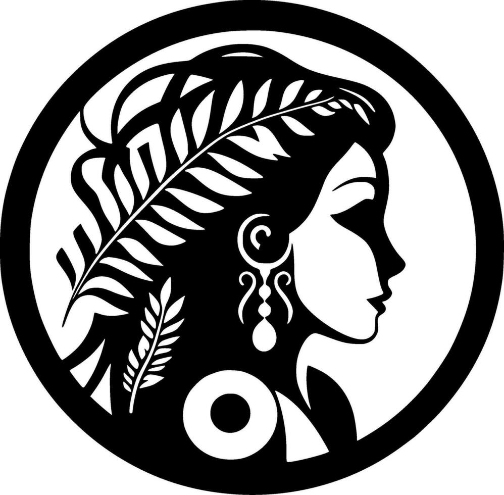 Boho - Black and White Isolated Icon - Vector illustration